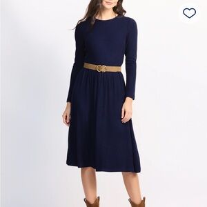 Mason & Belle Betty Cozy Midi Navy Blue Dress